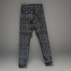 Lululemon Wunder Under 6 Luon Jacquard High Rise Leggings Black White 25"